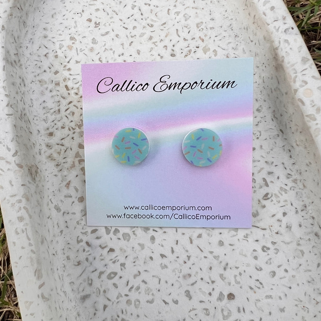 Blue Sprinkles - UV Printed Acrylic Studs 15mm