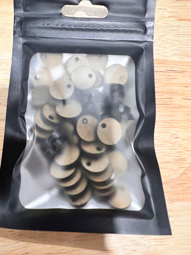 BLACK ACRYLIC EARRING TOPPERS - 25 pairs (50 pieces)