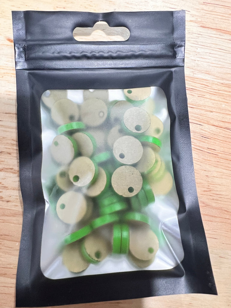 LIME GREEN ACRYLIC EARRING TOPPERS - 25 pairs (50 pieces)