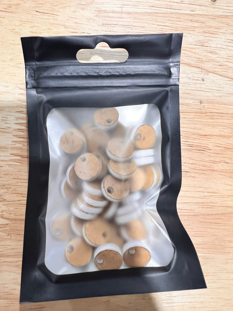 WHITE ACRYLIC EARRING TOPPERS - 25 pairs (50 pieces)