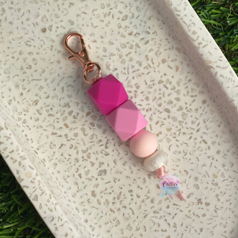 “Pink” Midi Beaded Keychain