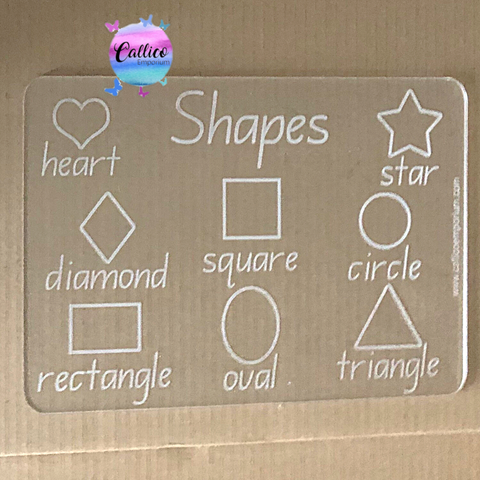 Acrylic Trace and Wipe Learning Board - Shapes