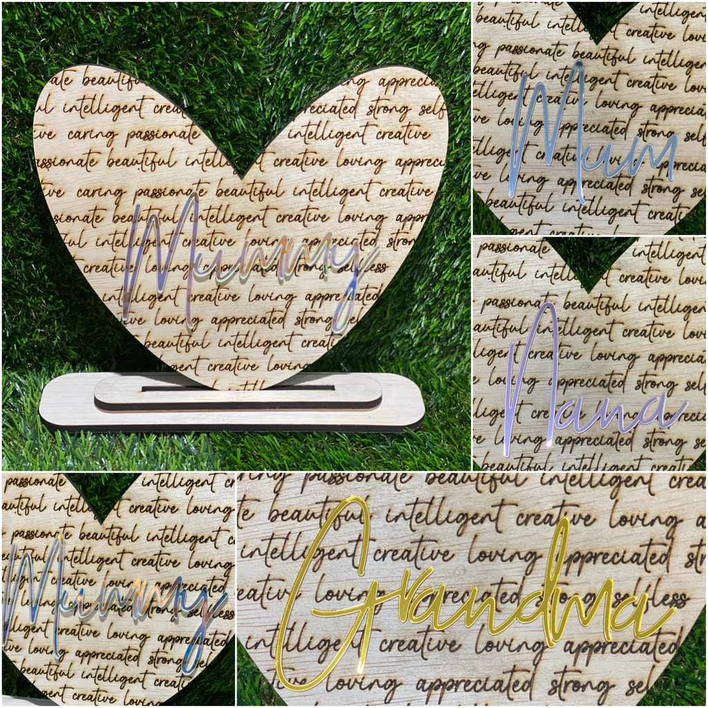 Standing Heart Sign - Mum, Mummy, Nana, Grandma ect