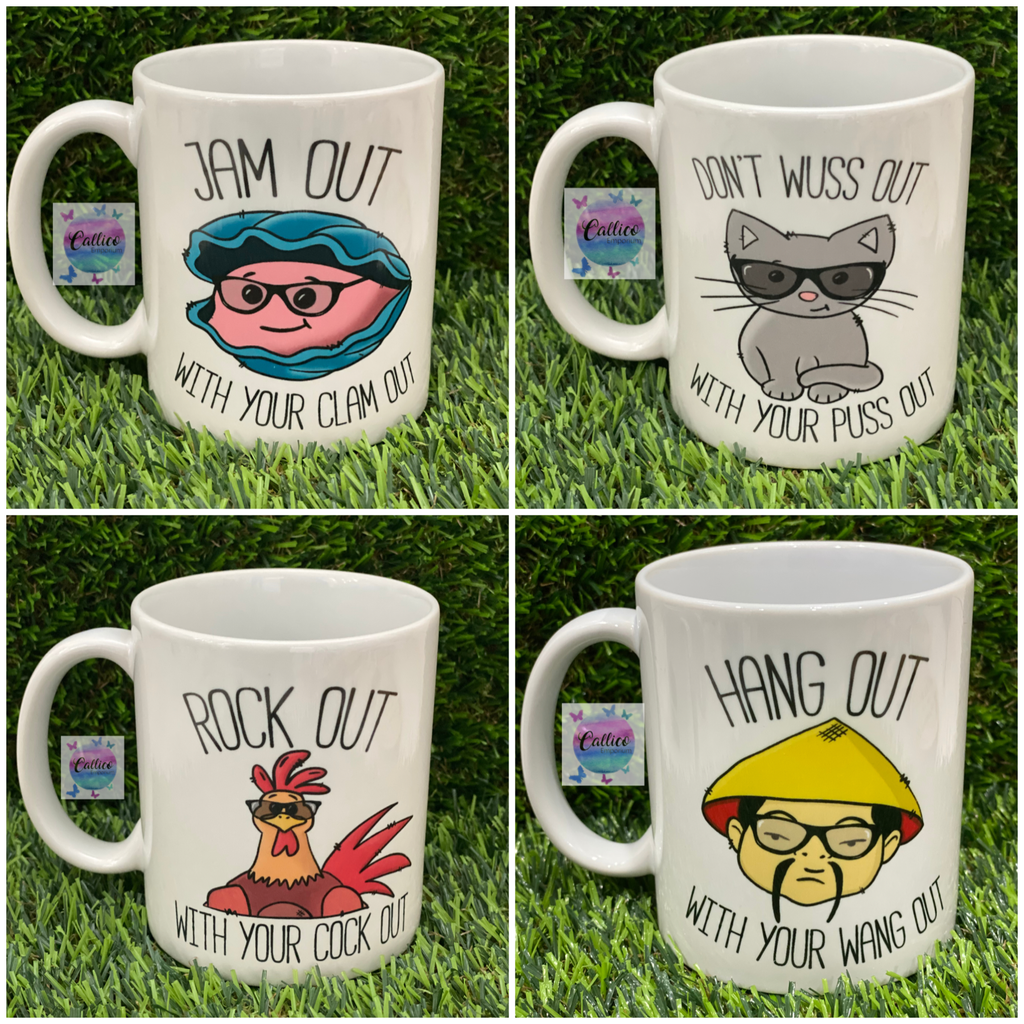 Set of 4 Funny Phrases Mug collection
