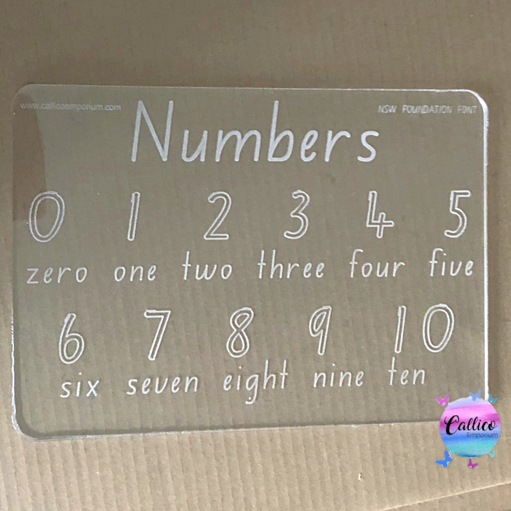 Acrylic Trace and Wipe Learning Board - Numbers