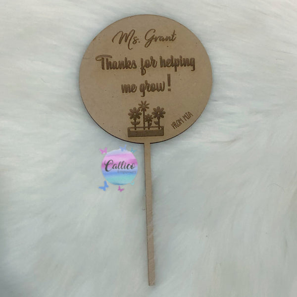 Teachers Personalised Engraved Planter Stick