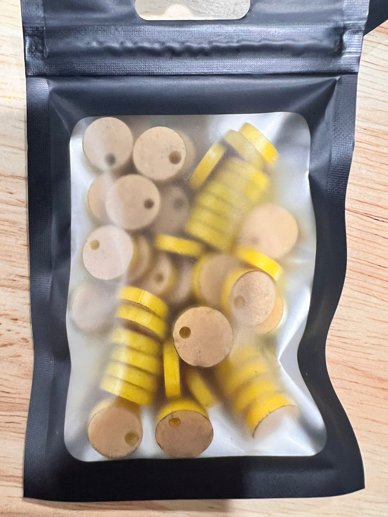 YELLOW ACRYLIC EARRING TOPPERS - 25 pairs (50 pieces)