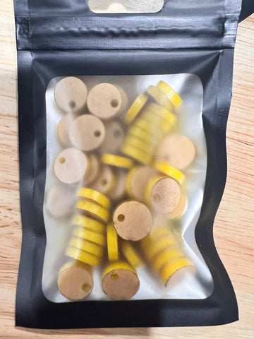 YELLOW ACRYLIC EARRING TOPPERS - 25 pairs (50 pieces)