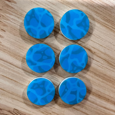 UV Printed 15mm Acrylic Blue Swirl Print Stud Blanks