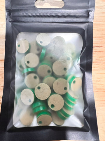 DARK GREEN ACRYLIC EARRING TOPPERS - 25 pairs (50 pieces)