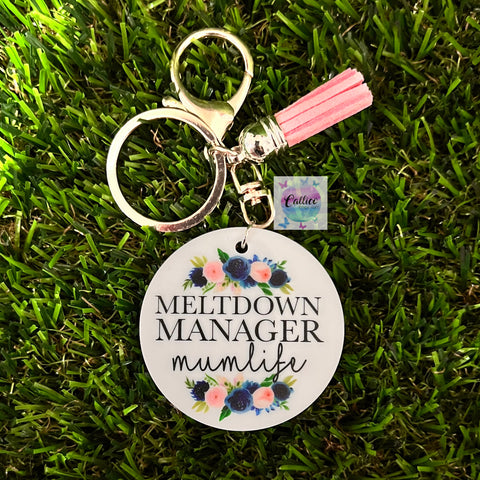 “Meltdown Manager” Printed Acrylic Keyring