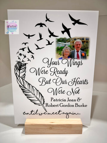 “Your wings were ready” Photo Memorial Acrylic Plaque