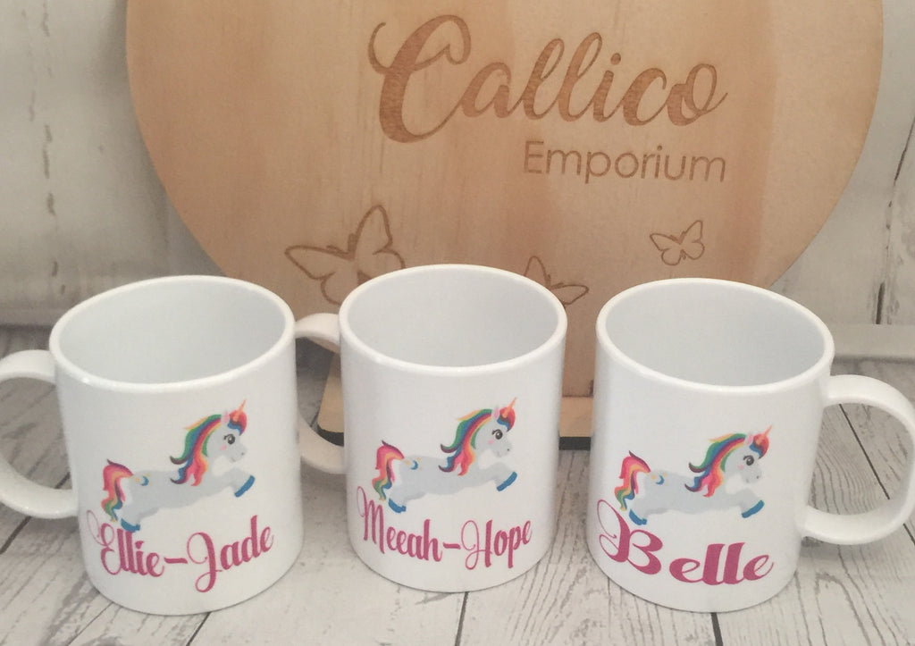 UNICORN PERSONALISED KIDS POLYMER MUG