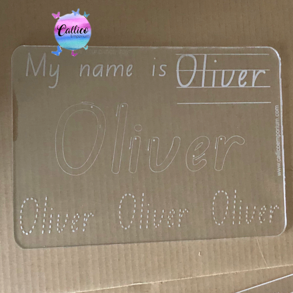 Acrylic Trace and Wipe Learning Board - My Name Is - personalised board