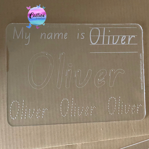 Acrylic Trace and Wipe Learning Board - My Name Is - personalised board