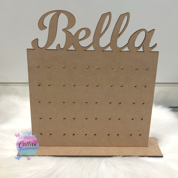 Personalised Stud Earring Holder with stand