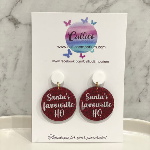 Santa’s Favourite Ho Glitter Earrings