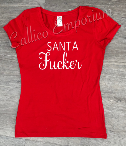 “Santa Fucker” Cheeky Womens Christmas Tee