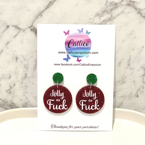 Jolly as F Glitter Earrings