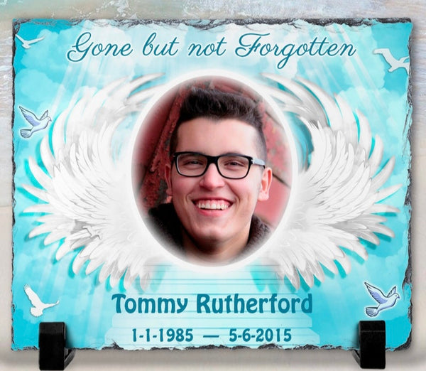 Memorial Photo Rock Slate - Medium Square