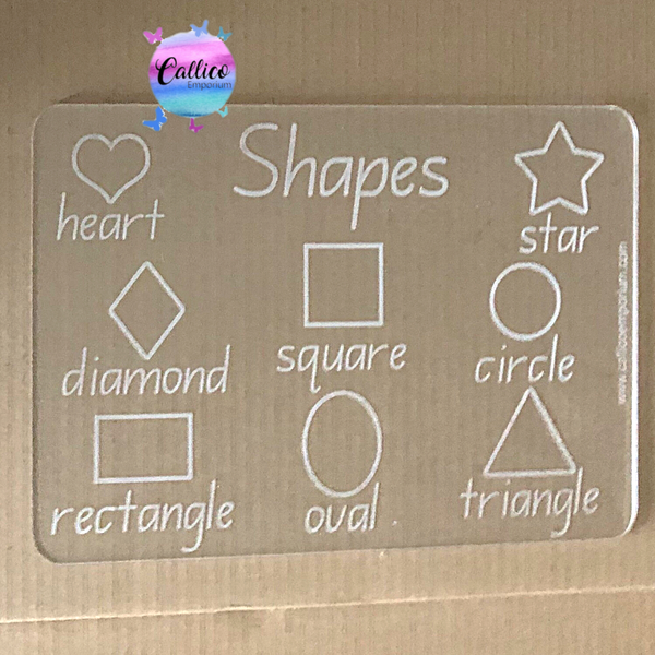 Acrylic Trace and Wipe Learning Board - Shapes