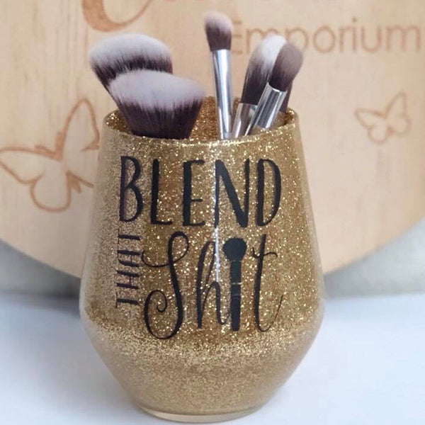 Glitter Makeup Brush Holder “Blend that shit”