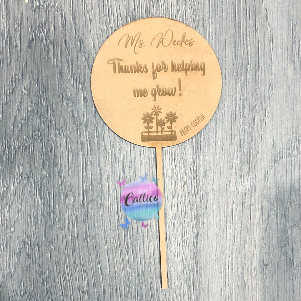 Teachers Personalised Engraved Planter Stick