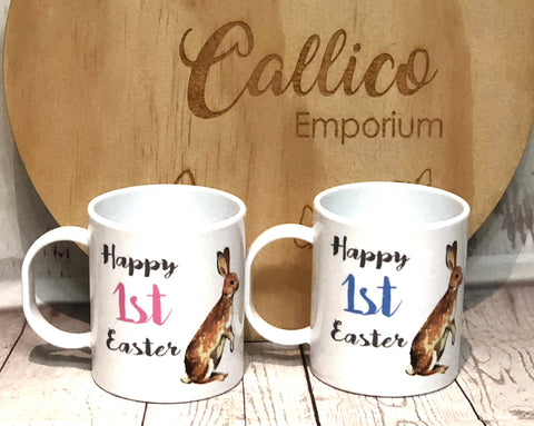 Happy 1st Easter KIDS POLYMER MUG PERSONALISED ON REVERSE SIDE