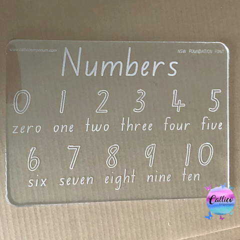 Acrylic Trace and Wipe Learning Board - Numbers