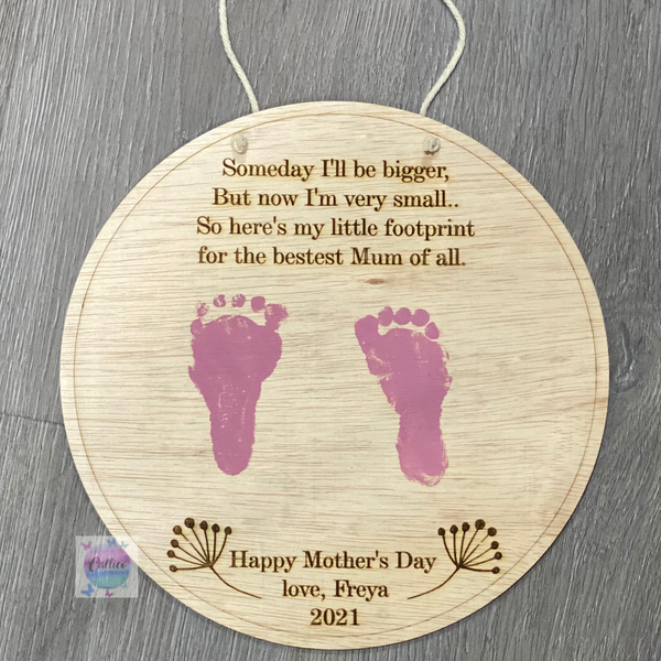 Custom DIY hand / foot print wooden sign