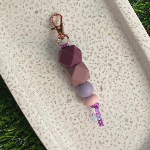 “Plum” Midi Beaded Keychain