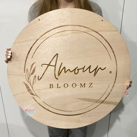 Wooden Business Logo Sign
