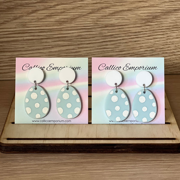Acrylic Easter Stud Dangle Earrings - Chevron or Dots