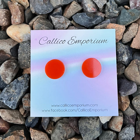 Orange Halloween Round Acrylic Stud Earrings
