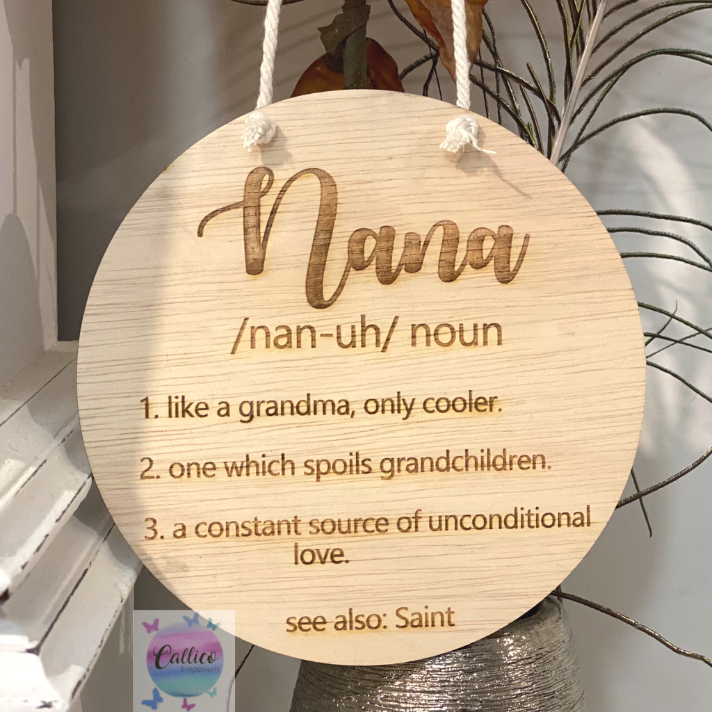 Nana Definition wooden plaque