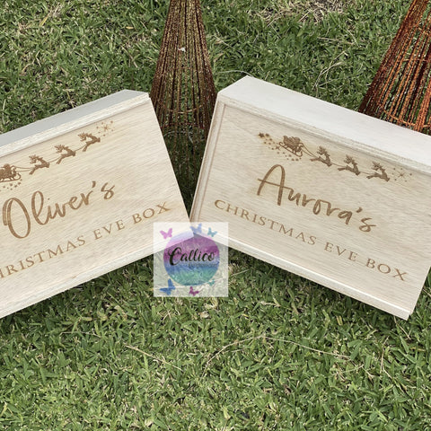 Wooden Engraved Christmas Eve Box - Large