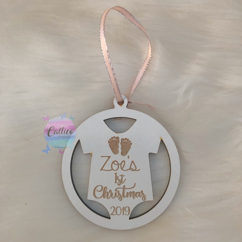 Baby’s 1st Christmas 2021 wooden ornament