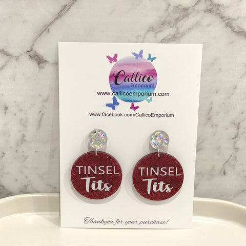 Tinsel Tits Glitter Earrings