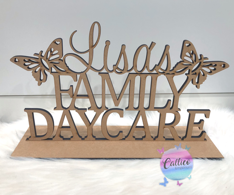 Personalised Family Daycare Sign Stand
