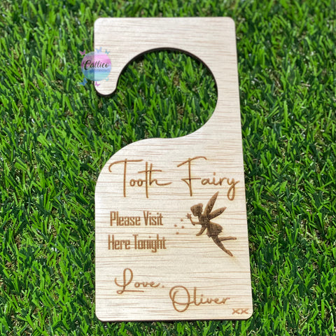 Tooth Fairy Door Hanger Sign Personalised