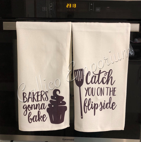 Quirky and Adapted Song Lyrics Printed Tea Towels
