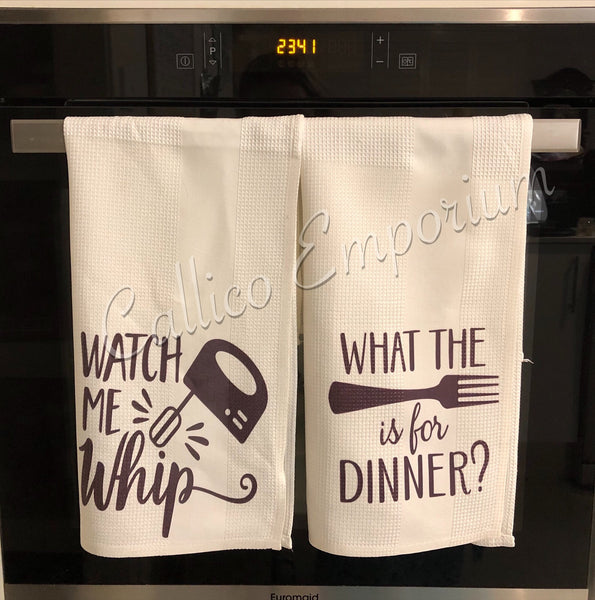 Quirky and Adapted Song Lyrics Printed Tea Towels